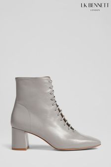 LK Bennett Arabella Grey Leather Lace Up Ankle Boots (C40973) | 482 €