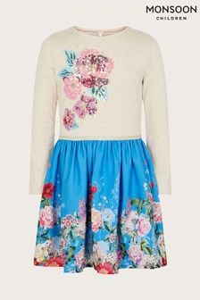 Monsoon Blue Floral Horse 2-in-1 Dress (C41008) | €24 - €27