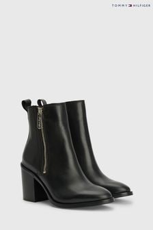 Tommy Hilfiger Black Zipped High Heel Leather Boots (C41021) | 242 €