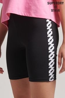 Superdry Elastic Cycle Shorts mit Logo, Schwarz (C41074) | 31 €