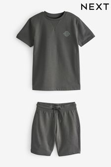 Charcoal Grey T-Shirt and Shorts 2 Piece Set (3-16yrs) (C41246) | 69 QAR - 109 QAR