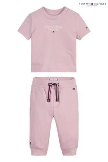 Set pantaloni de alergare Tommy Hilfiger Roz Bebeluși Essential (C41294) | 434 LEI
