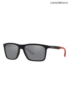 Emporio Armani Black Rectangular Frame Sunglasses (C41298) | $219