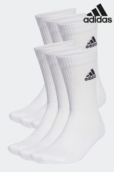 adidas White 6 Pack Cushioned Crew Socks 3 Pairs (C41300) | SGD 39