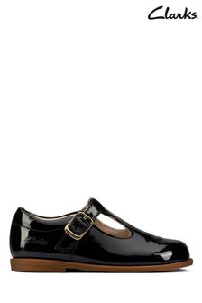 Clarks Black Toddler Patent T-Bar Shoes (C41840) | LEI 239