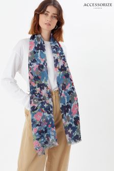 Accessorize Blue Brushed Meadow Print Lightweight Scarf In Recycled Polyester (C42010) | 27 €