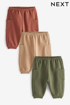 Rust Brown/Black Jersey Baby Joggers 3 Pack (C42369) | $33 - $37