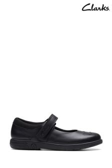 Clarks Black Multi Fit Leather Jazzy Jig Shoes (C42628) | €39