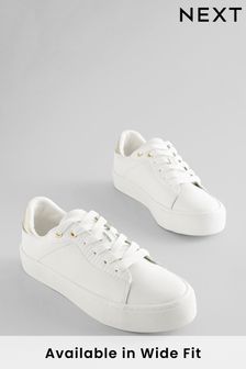 Biały - Skórzane buty sportowe Signature na grubej podeszwie (C42645) | 137 zł