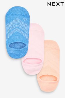 Rosa/azul - Pack de 3 pares de calcetines de deporte bajos (C42682) | 11 €