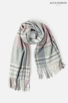 Accessorize Katy Pastel Check Blanket Scarf (C42732) | 131 LEI