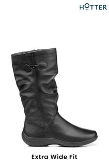 Izjemno široki črni škornji z zadrgo Hotter Derrymore II (C42772) | €158