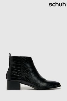 Schuh Black Cleo Croc Block Heel Boots (C42899) | 47 €