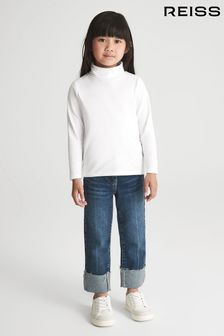Reiss Ivory Carey Senior Cotton Blend Roll Neck Top (C42994) | AED158