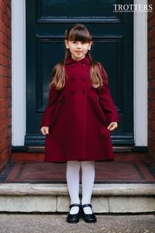Trotters London Red Burgundy Classic Wool Coat (C43167) | €236 - €258