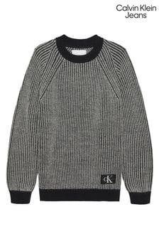 Czarny dwukolorowy sweter chłopięcy Calvin Klein Jeans (C43170) | 237 zł
