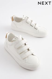 White Scallop Detail Standard Fit (F) Touch Fastening Trainers (C43301) | €22 - €28