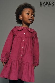 Baker By Ted Baker (0-6 lat) Śliwowo-fioletowa sukienka sztruksowa (C43322) | 105 zł - 120 zł