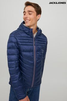Modra - Jack & Jones prešita podložena jakna s kapuco (C43352) | €51
