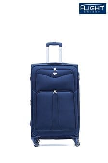أزرق داكن - حقيبة سفر كبيرة ناعمة خفيفة 4 عجلات من Flight Knight (C43449) | 499 د.إ