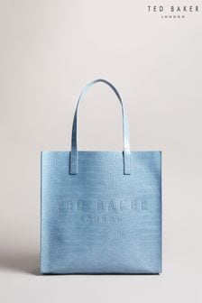 Синяя большая сумка с рисунком крокодиловой кожи Ted Baker Croccon (C43517) | €59
