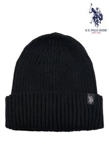 قبعة رجالي نسيج مضلع ضخم لون أسود من ‪U.s. Polo Assn.‬ (C43609) | 8 ر.ع