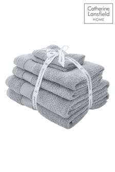 Catherine Lansfield 6 Piece Silver Anti-Bacterial Towel Bale (C43735) | AED166