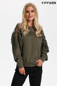 Cream Kalanie Green Long Sleeve Lace Sweatshirt (C43829) | 87 €