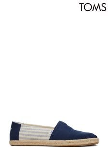 TOMS Blue Woven Stripe Rope Espadrille Shoes (C43855) | $83
