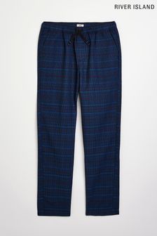 River Island Boys Blue Texture Check Trousers (C44010) | 26 € - 36 €