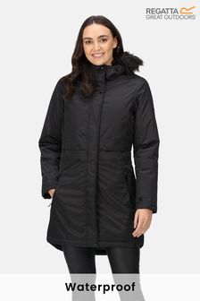 Regatta Lyanna Black Longline Waterproof Insulated Jacket (C44188) | €56