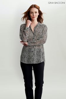 Gina Bacconi Elizabeth Printed Georgette Black Shirt Tunic (C44279) | 74 €
