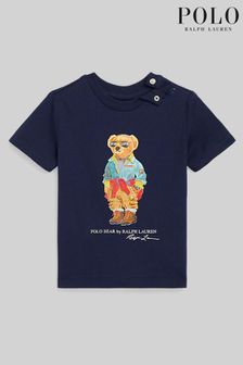 Tricou cu mânecă scurtă și urs Polo Ralph Lauren Bebeluși Albastru (C44386) | 301 LEI