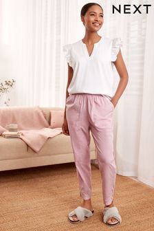 Pink/White Cotton Frill Sleeves Pyjamas (C44610) | 134 zł