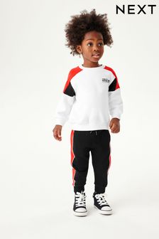 Scharz/Weiß/Rot - Set mit Sweatshirt und Jogginghose (3 Monate bis 7 Jahre) (C44978) | 24 € - 29 €