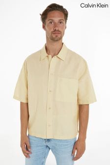 Calvin Klein Green Linen Button Down Shirt (C45210) | €120