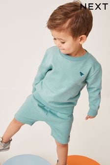 Teal Blue Sweatshirt and Shorts Set (3mths-7yrs) (C45328) | SGD 17 - SGD 24