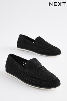 Black Woven Detail Contrast Sole Loafers (C45363) | €18 - €23