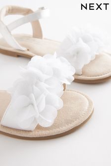 White Corsage Flower Sandals (C45566) | €28 - €36