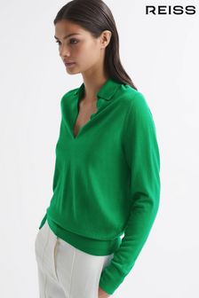 Reiss Green Candise Collared Knitted Jumper (C45657) | €55