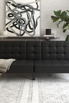 Dorel Home Black Europe Adalynn Faux Leather Convertible Futon (C45865) | €644