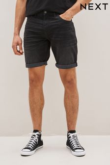 Washed Black Slim Stretch Denim Shorts (C45873) | 58 zł