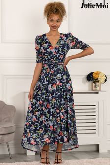 Jolie Moi Gavina Ruched Sleeve Mesh Maxi Dress (C45880) | NT$4,150