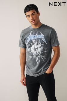 Charcoal Grey Metallica Tour License T-Shirt (C45991) | 10,860 Ft