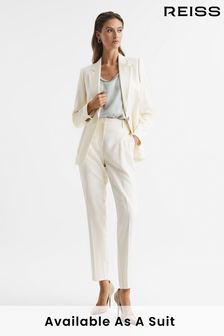 Reiss Cream Ember Petite Slim Fit High Rise Trousers (C46029) | €195