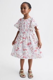 Reiss Multi Jeanie Junior Print Midi Dress (C46044) | OMR59