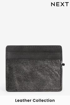 Metallic Grey Suede Leather Mix Card Holder (C46103) | $12