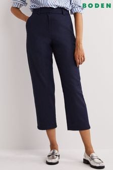 Boden Blue Barrel Leg Flannel Trousers (C46176) | €125