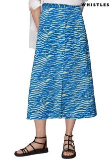 Whistles Blue Seafoam Button Front Skirt (C46377) | €126
