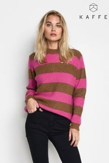 Kaffe Pink Lorria Striped Knit Pullover (C46480) | €38